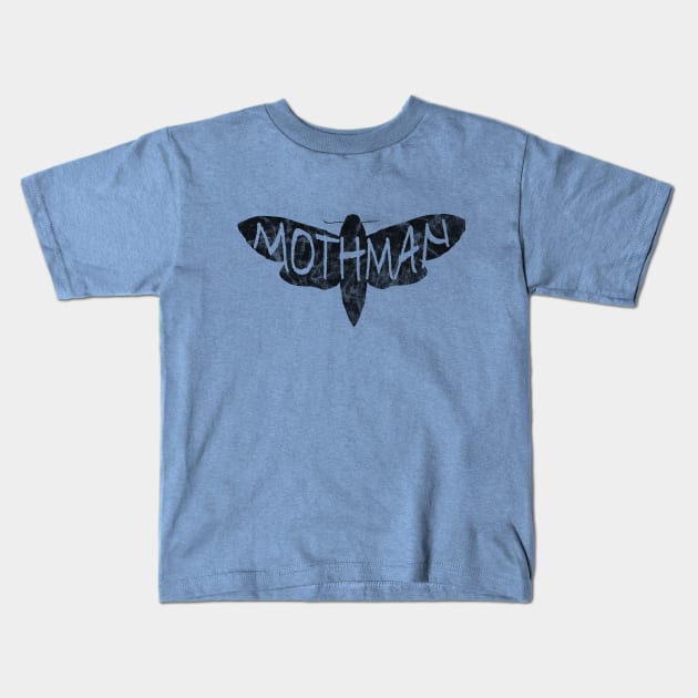 Mothman - Point Pleasant WV Mothman Figure Moth Man Cryptozoology Legend Design Kids T-Shirt by Get Hopped Apparel